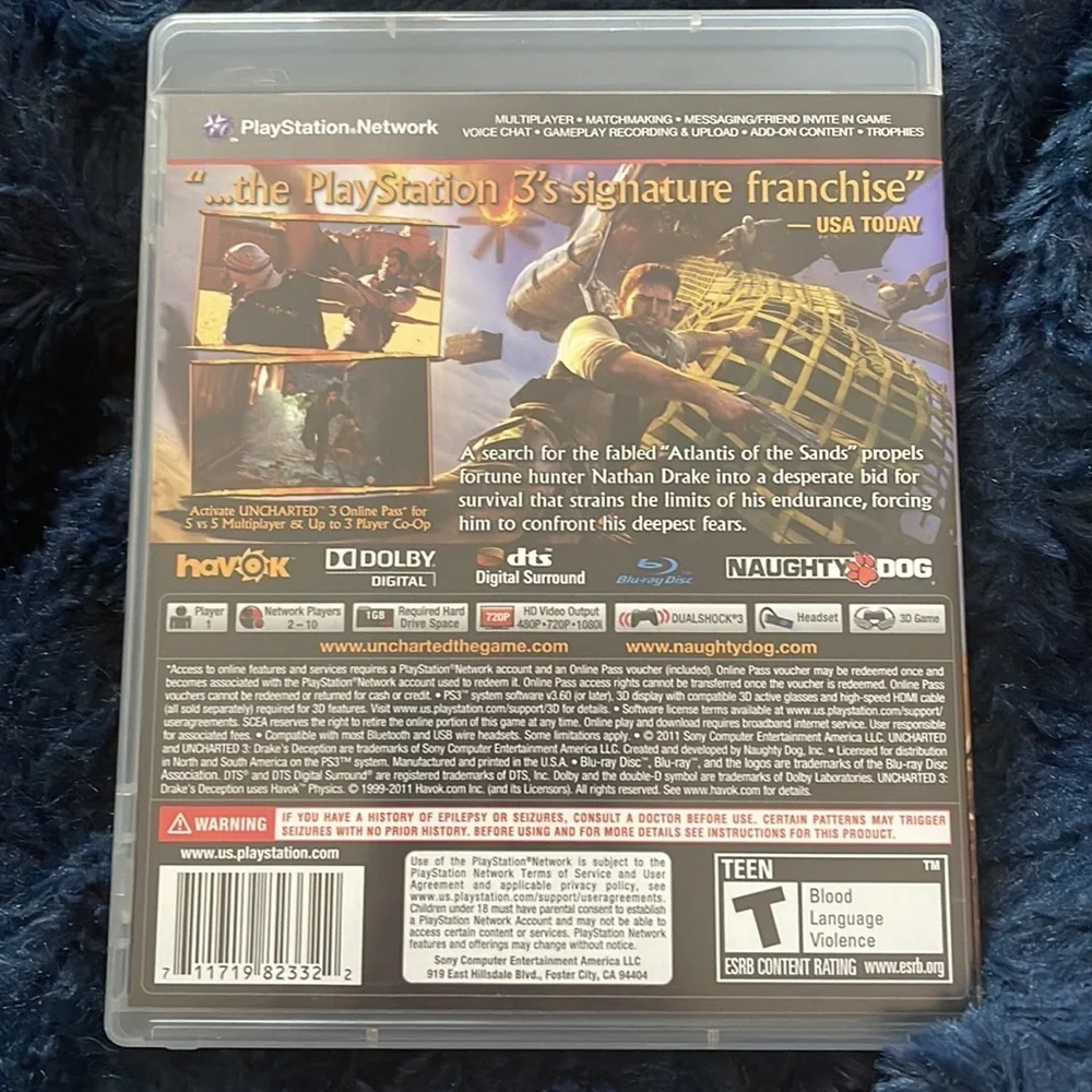 Ps3 3d compatible game play station uncharted 3 Sony